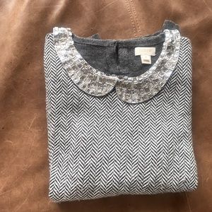 JCrew Sweater with Embellished Collar